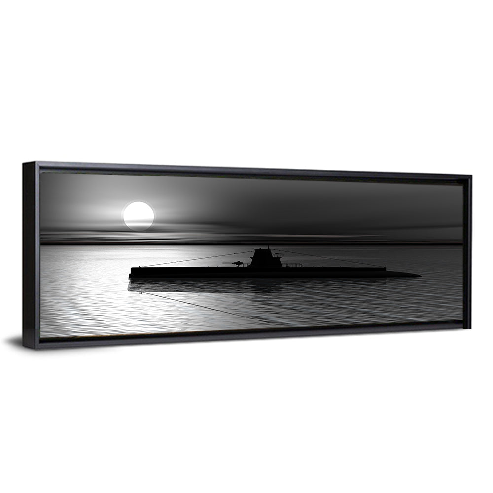 Submarine Silhouette at Dusk Wall Art