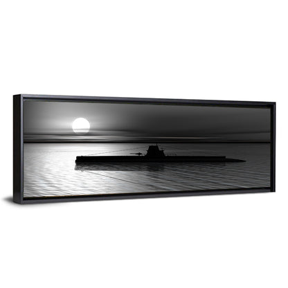 Submarine Silhouette at Dusk Wall Art