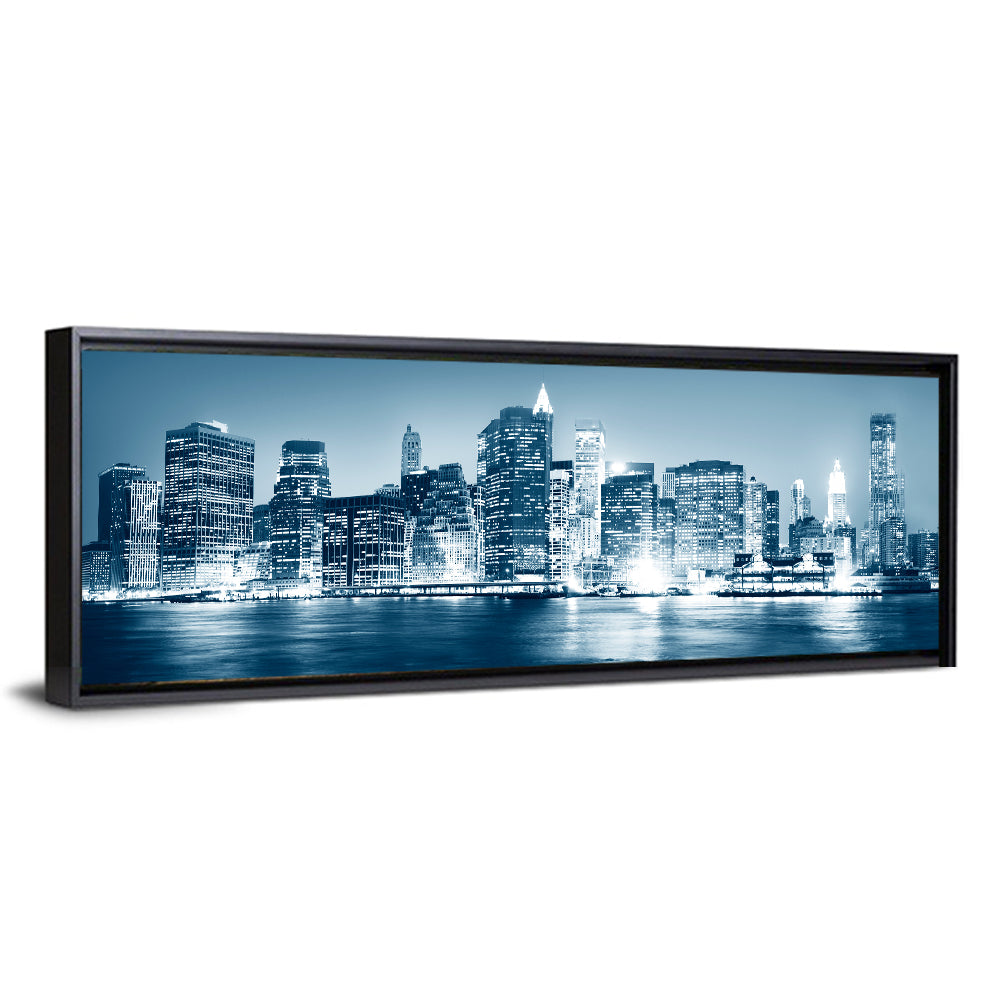 New York Night Skyline Reflection Wall Art