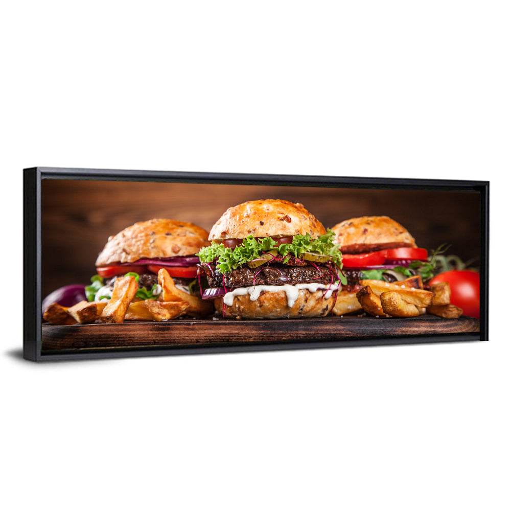 Rustic Homemade Burger Trio Wall Art