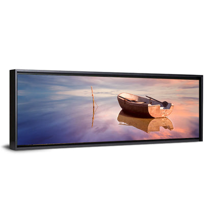 Lonely Boat at Sunset Wall Art