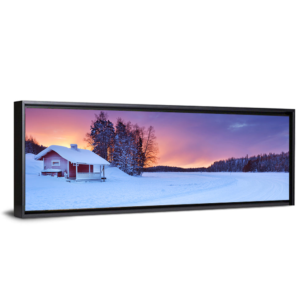 Lapland Sunrise Over Frozen Lake Wall Art