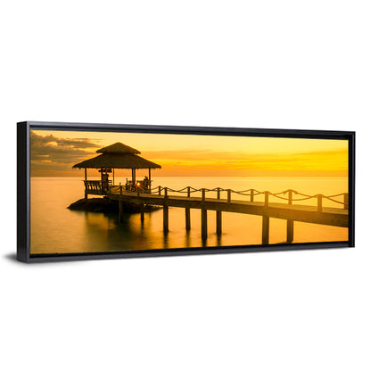 Phuket Wooden Pier at Sunset Wall Art