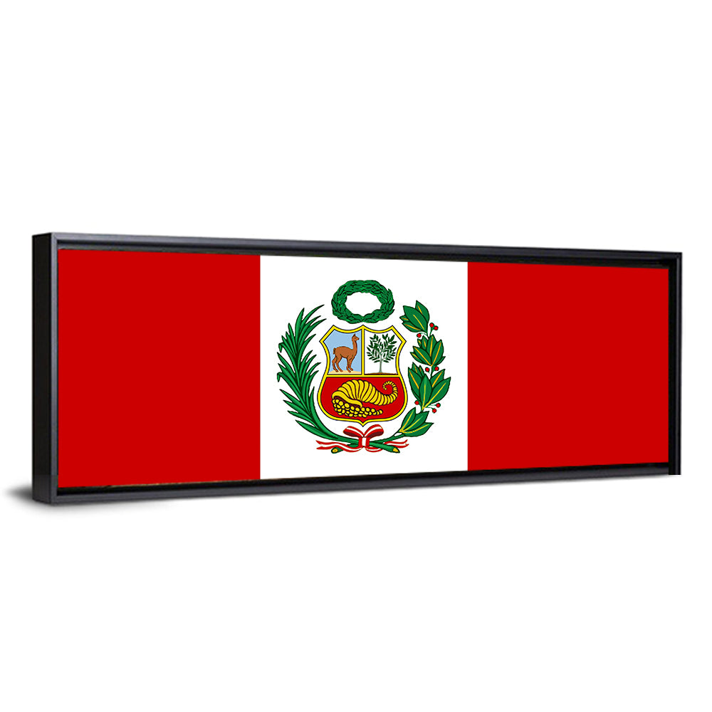 Peruvian Flag with Coat of Arms Wall Art