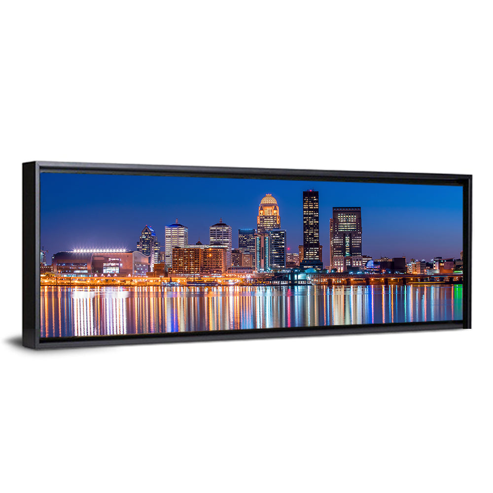Downtown Louisville Skyline at Night Wall Art