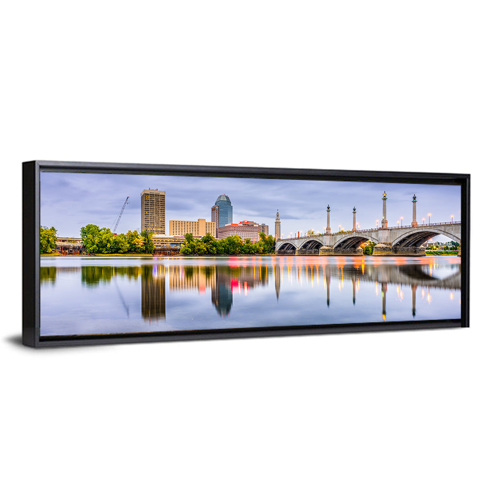 Springfield Skyline with Memorial Bridge Wall Art