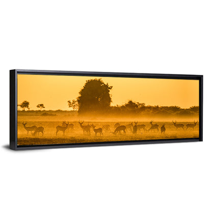 Antelope Herd at Golden Hour Wall Art
