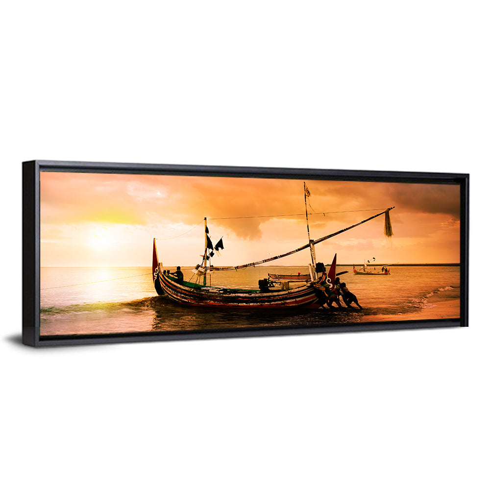 Fishing Boat on Bali Beach Wall Art