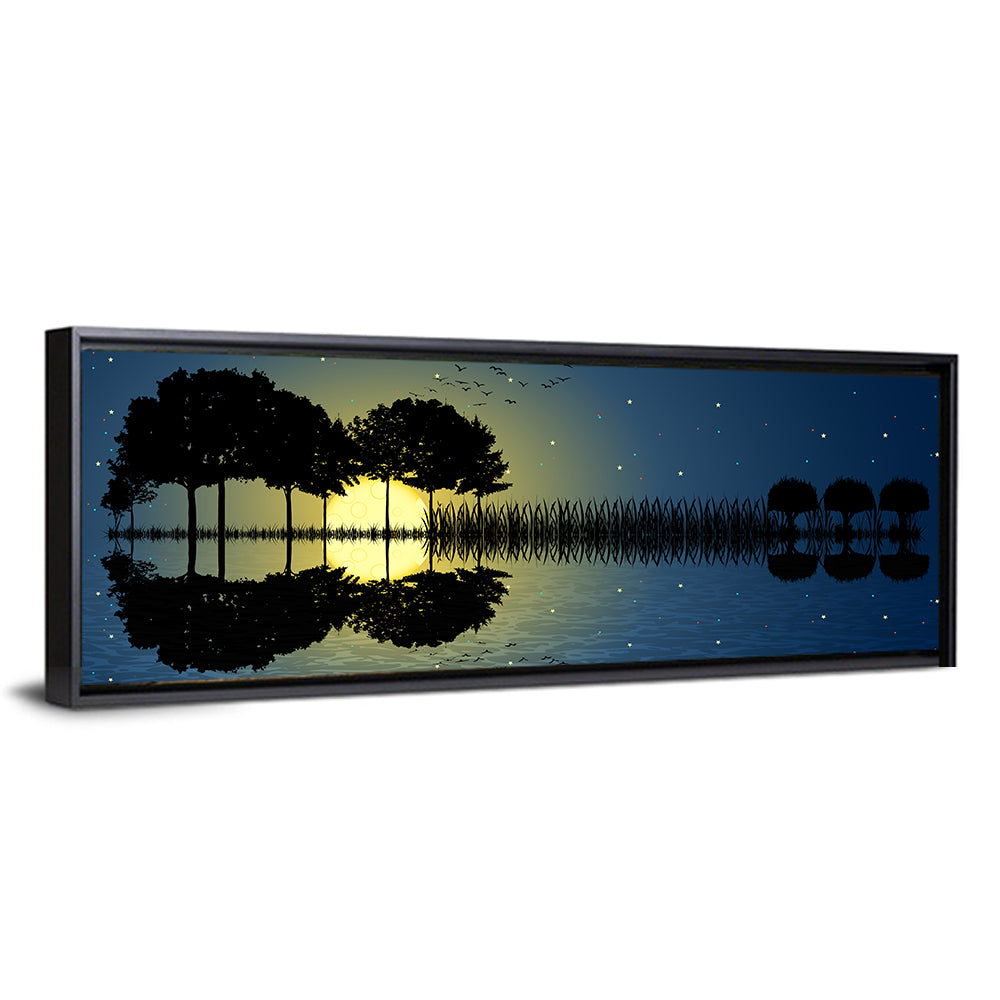 Moonlit Guitar Island Wall Art