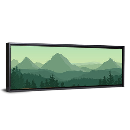 Green Mountain Silhouette Wall Art