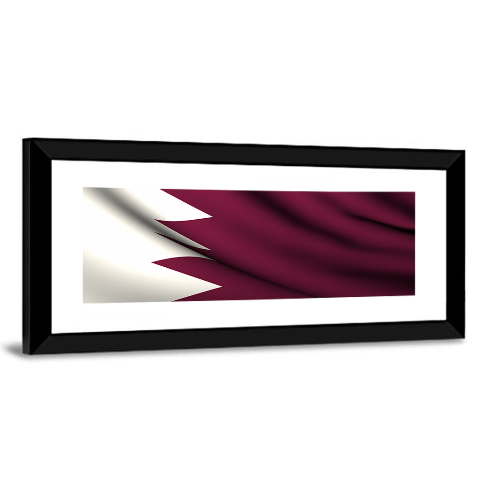 Waving Qatar Flag Wall Art