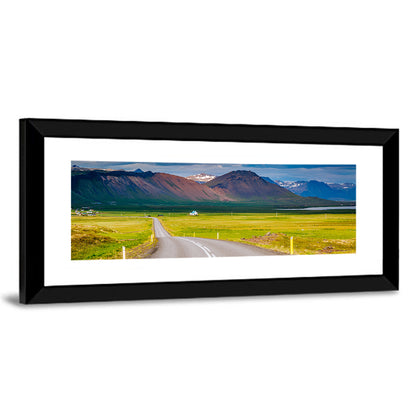 Icelandic Winding Road Toward Mountains Wall Art