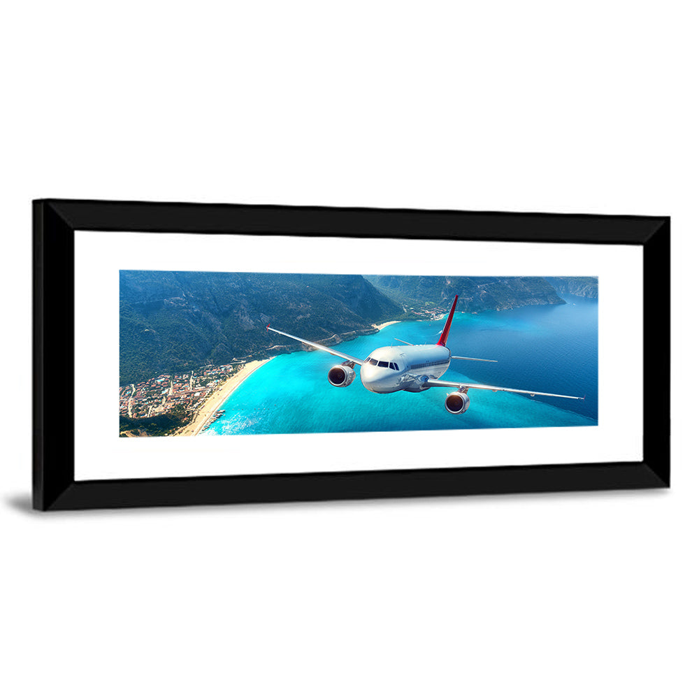 Airplane Over Turquoise Coast Wall Art
