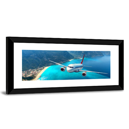 Airplane Over Turquoise Coast Wall Art