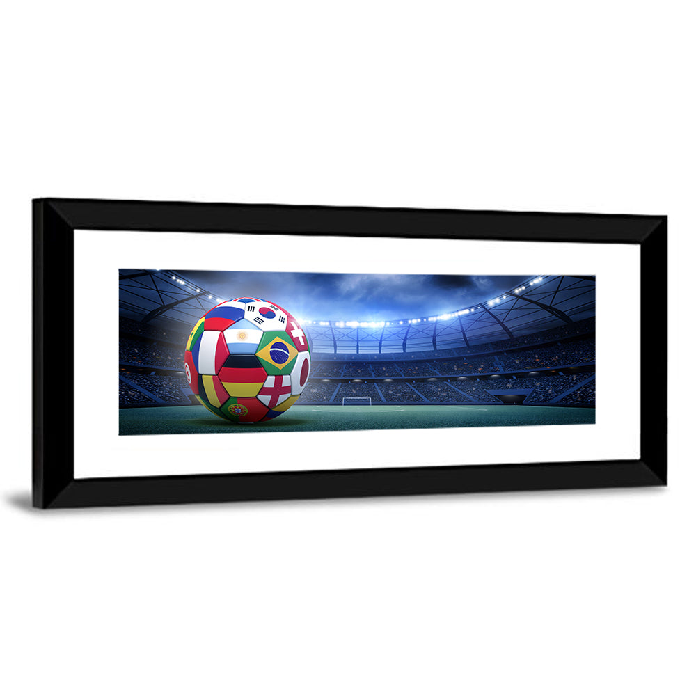 Soccer Ball on Stadium Pitch Wall Art