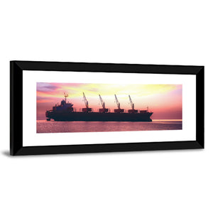 Cargo Ship In Ocean Wall Art