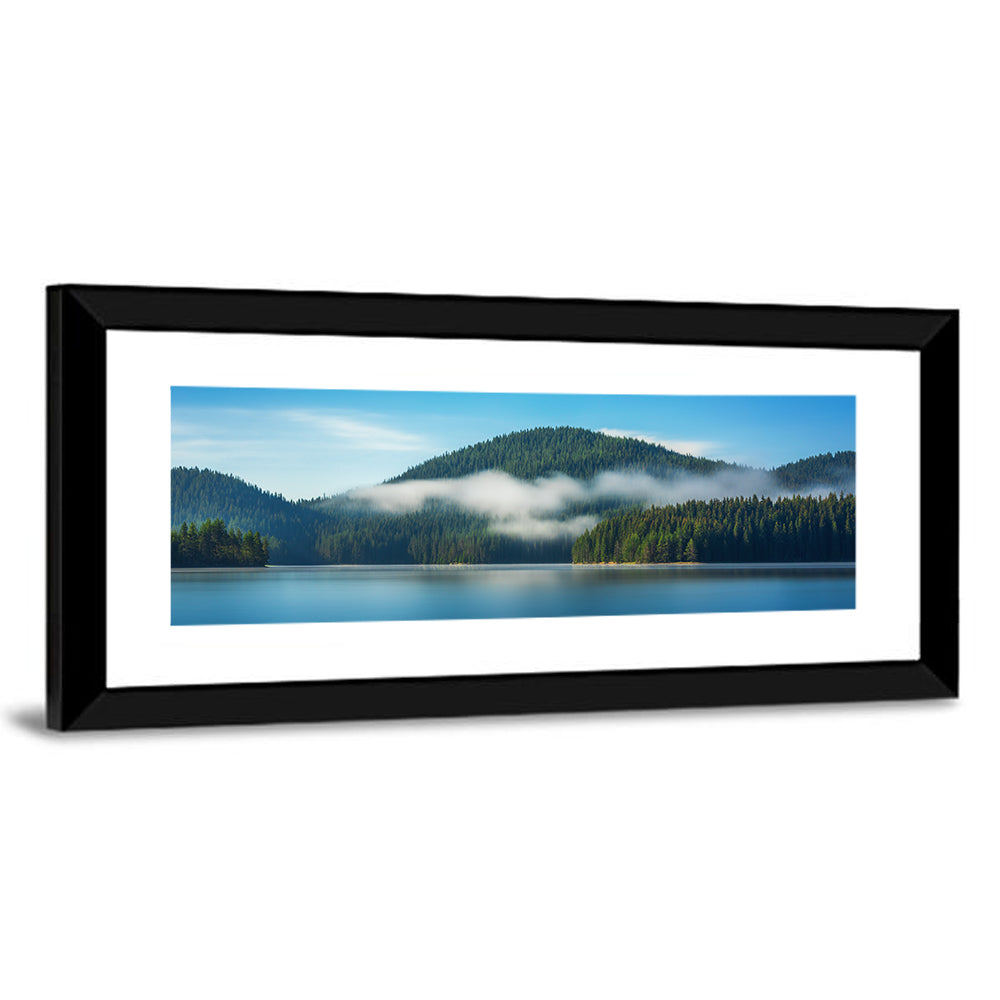 Misty Morning Over Mountain Lake Wall Art