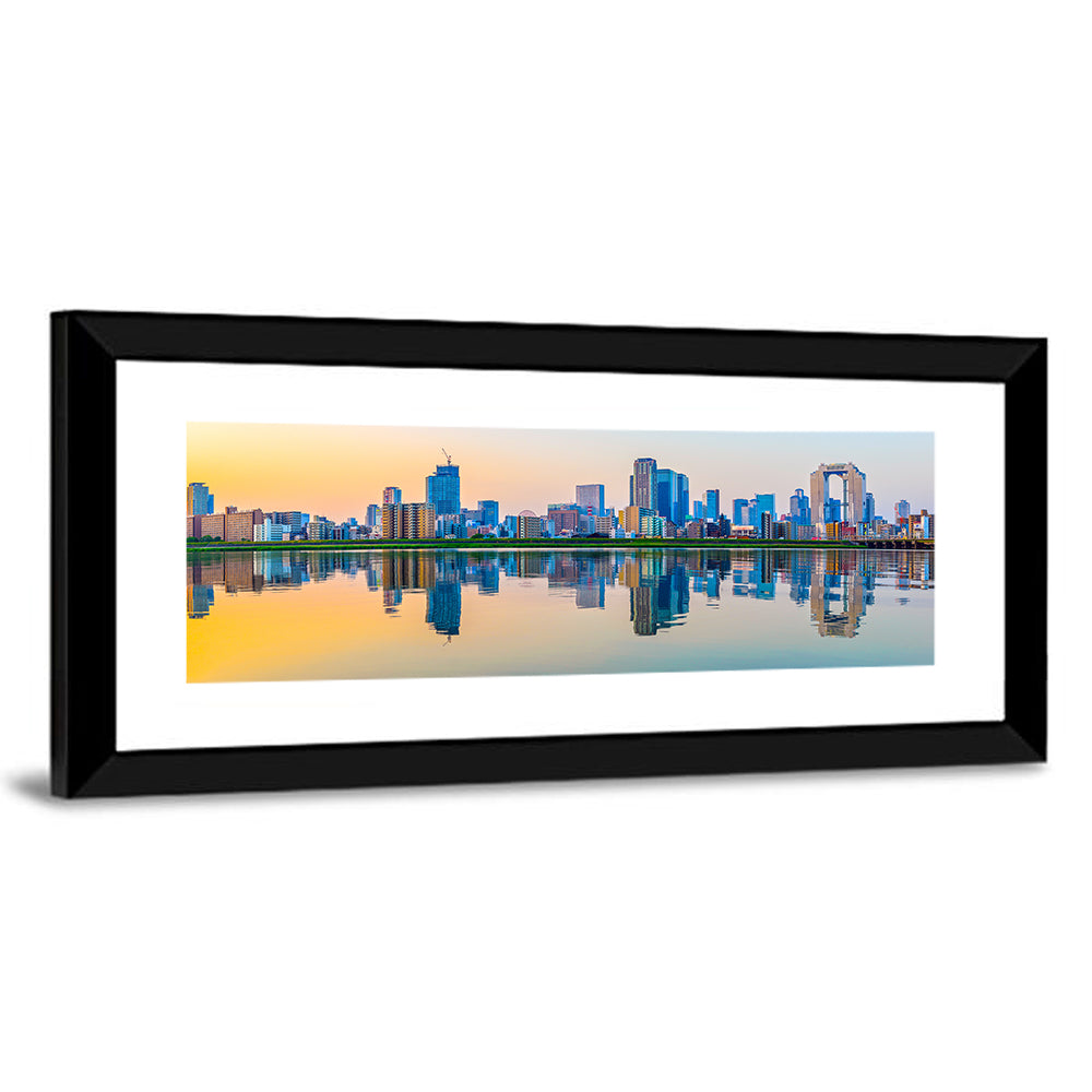Osaka Skyline at Golden Hour Wall Art