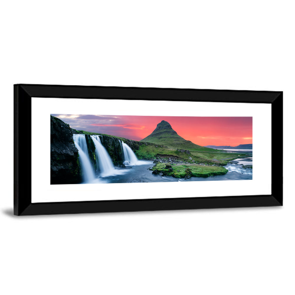 Kirkjufell Sunset with Kirkjufellsfoss Wall Art