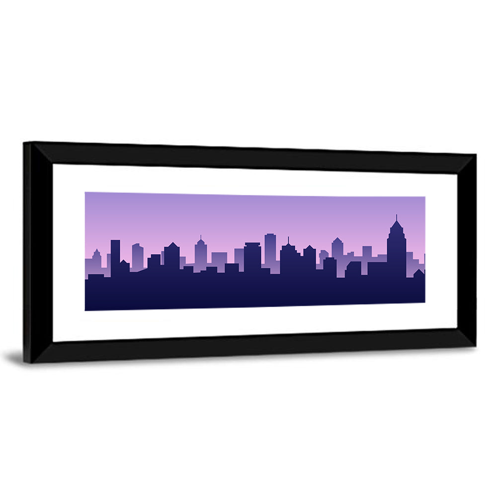 Purple American City Silhouette Wall Art