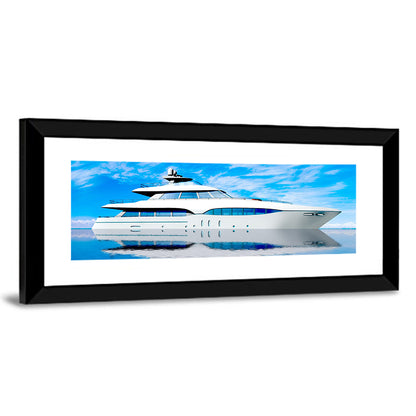 Blue Yacht Reflection Wall Art