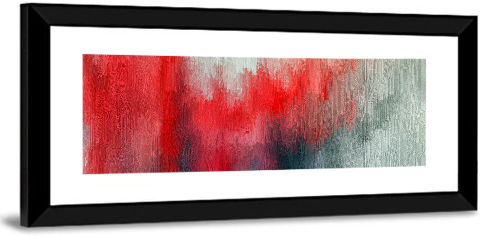 Red to Gray Oil Brushstrokes Wall Art