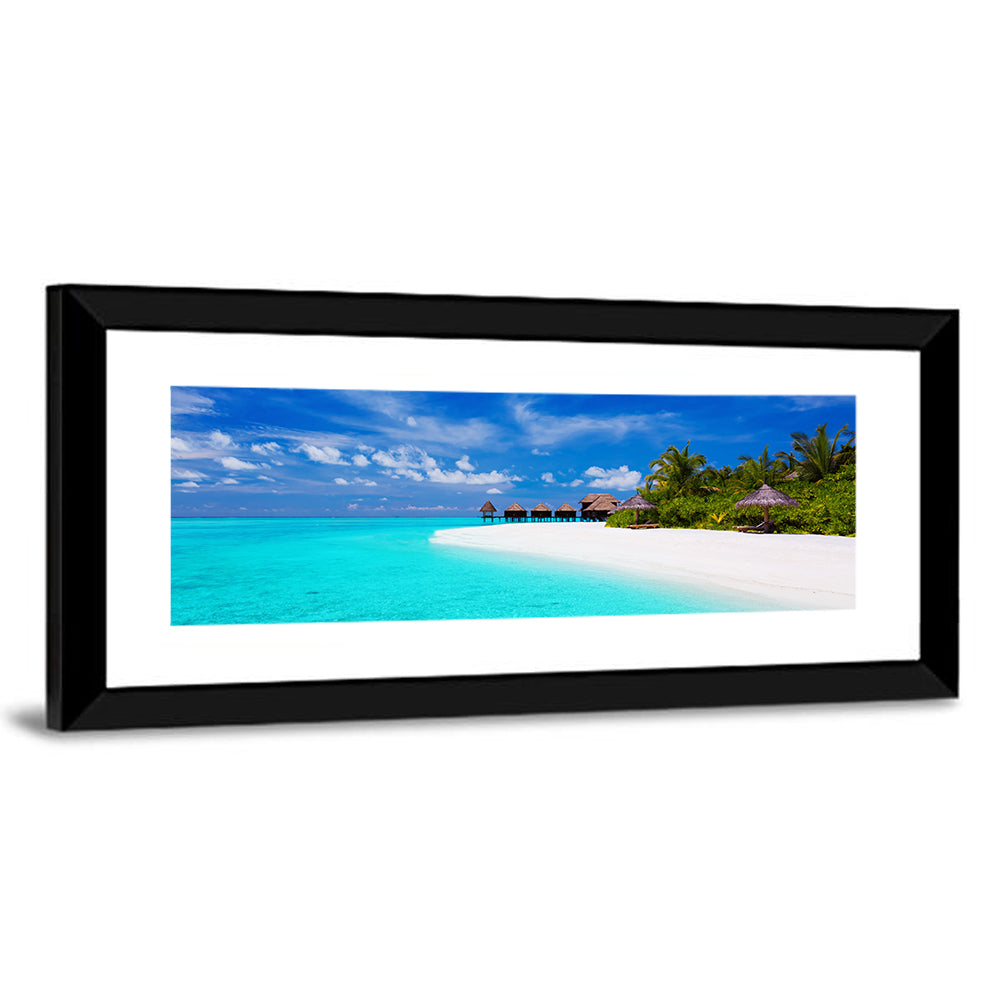 Turquoise Island with Water Bungalows Wall Art