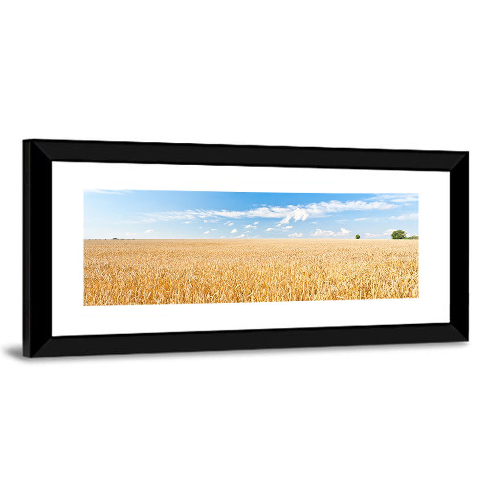 Golden Wheat Field with Blue Sky Wall Art