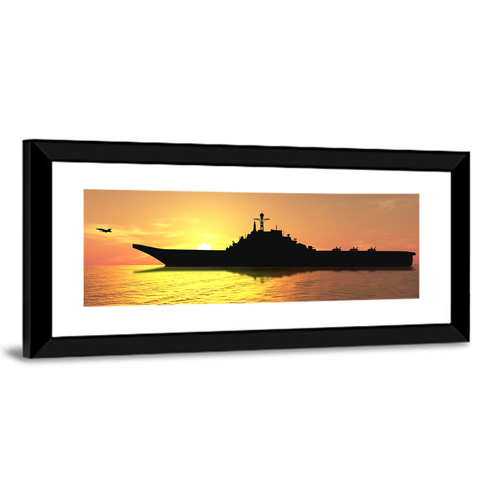 Aircraft Carrier On Sea Wall Art