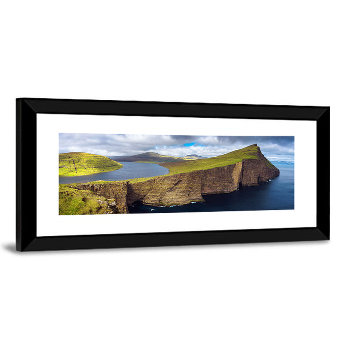 Sørvágsvatn Cliff Overlook Wall Art as a framed print