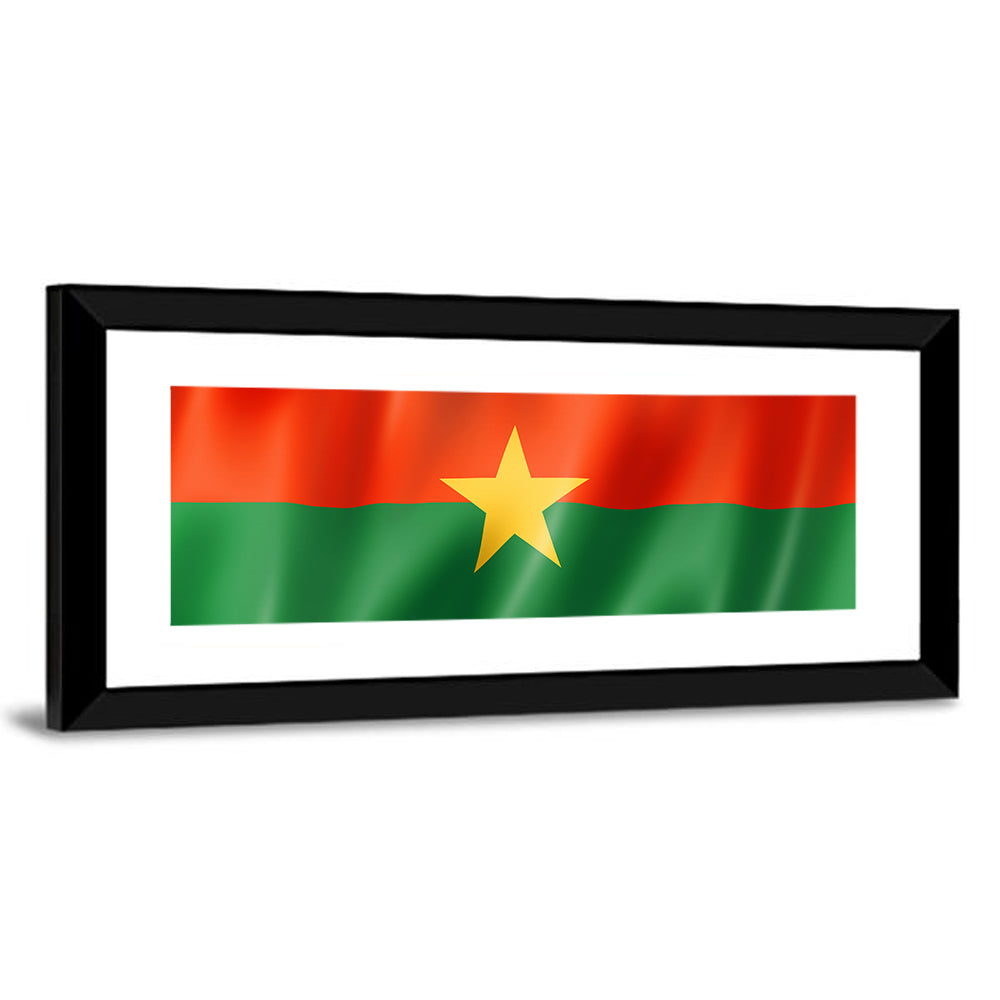 Burkina Faso Flag with Wavy Texture Wall Art
