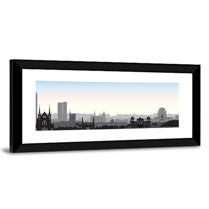 Karachi Skyline at Dawn Wall Art as a framed print