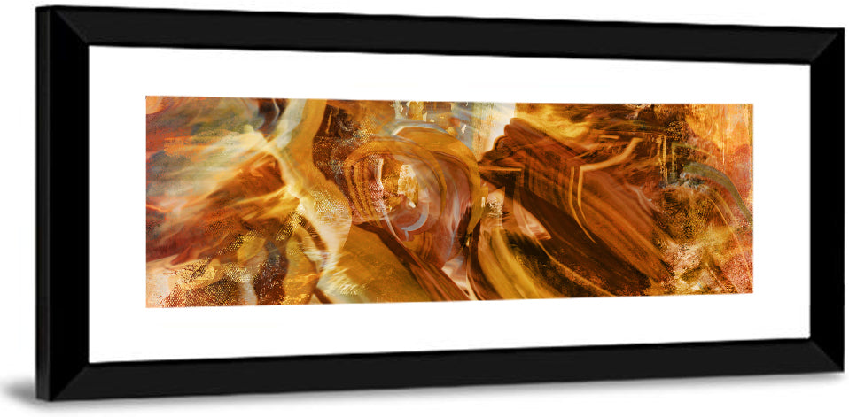 Golden Vortex Abstract Wall Art