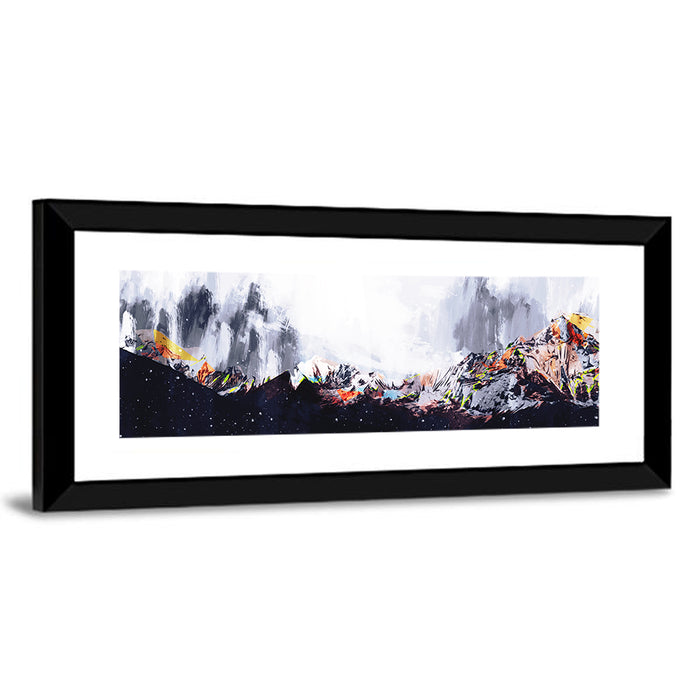 High-contrast Acrylic Mountains Wall Art as a framed print
