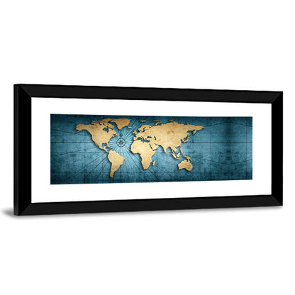 Vintage Nautical World Map Wall Art