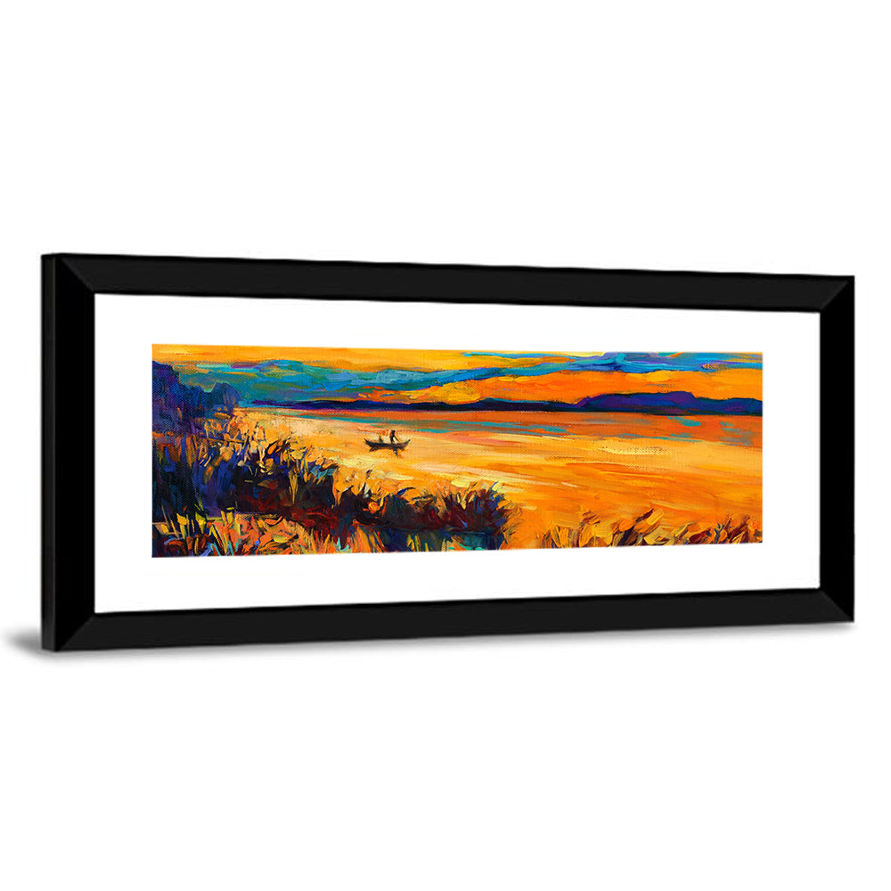 Impressionist Lake Sunset Wall Art