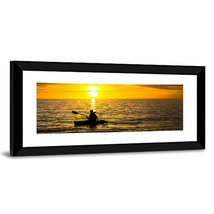 Kayaker at Golden Sunset Wall Art