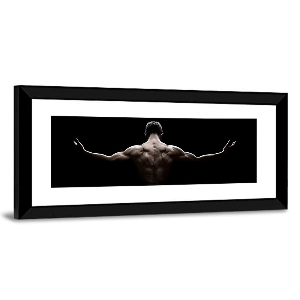 Muscular Back with Nautical Star Tattoos Wall Art