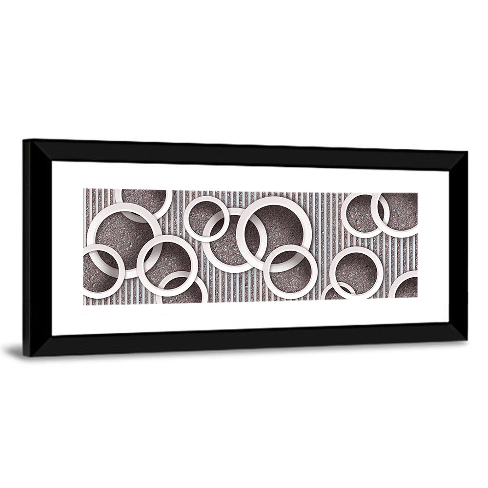 Layered White Circles Wall Art