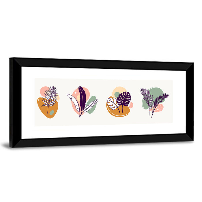 Organic Tropical Leaves Wall Art as a framed print