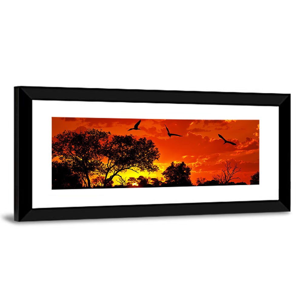 African Sunset Silhouette Wall Art