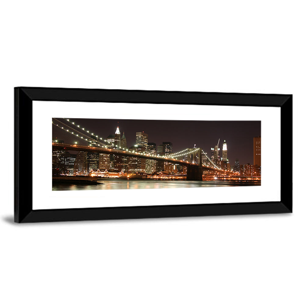 Brooklyn Bridge Night Skyline Wall Art