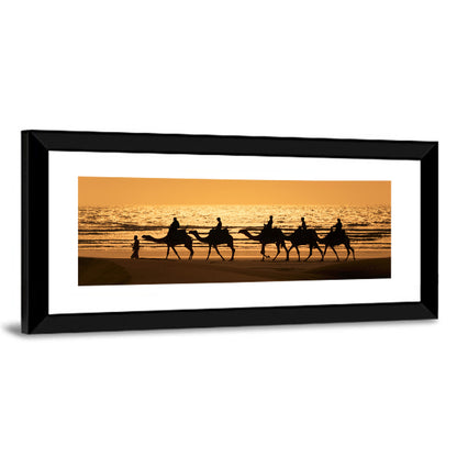 Camel Caravan at Sunset Wall Art