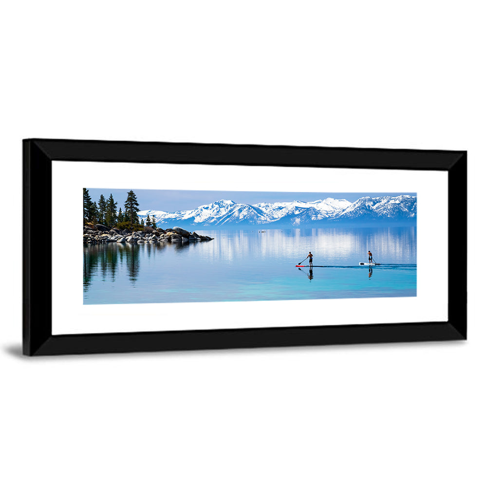 Mountain Lake Paddleboarders Wall Art