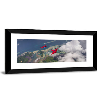 Wingsuit Duo Over Palau Coast Wall Art