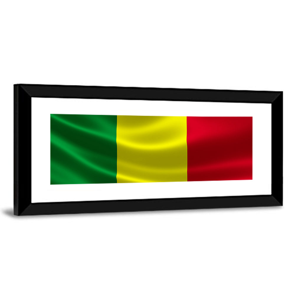 Mali Flag with Waving Fabric Texture Wall Art