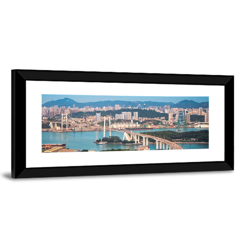 Haicang Suspension Bridge at Dusk Wall Art