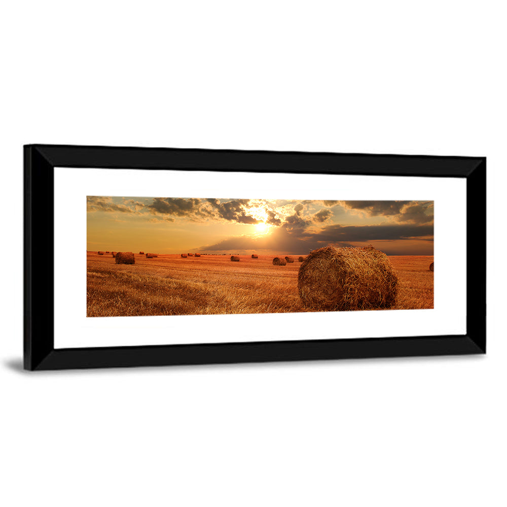 Golden Hour Hay Bale Wall Art