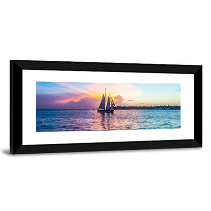 Key West Sailboat at Sunset Wall Art