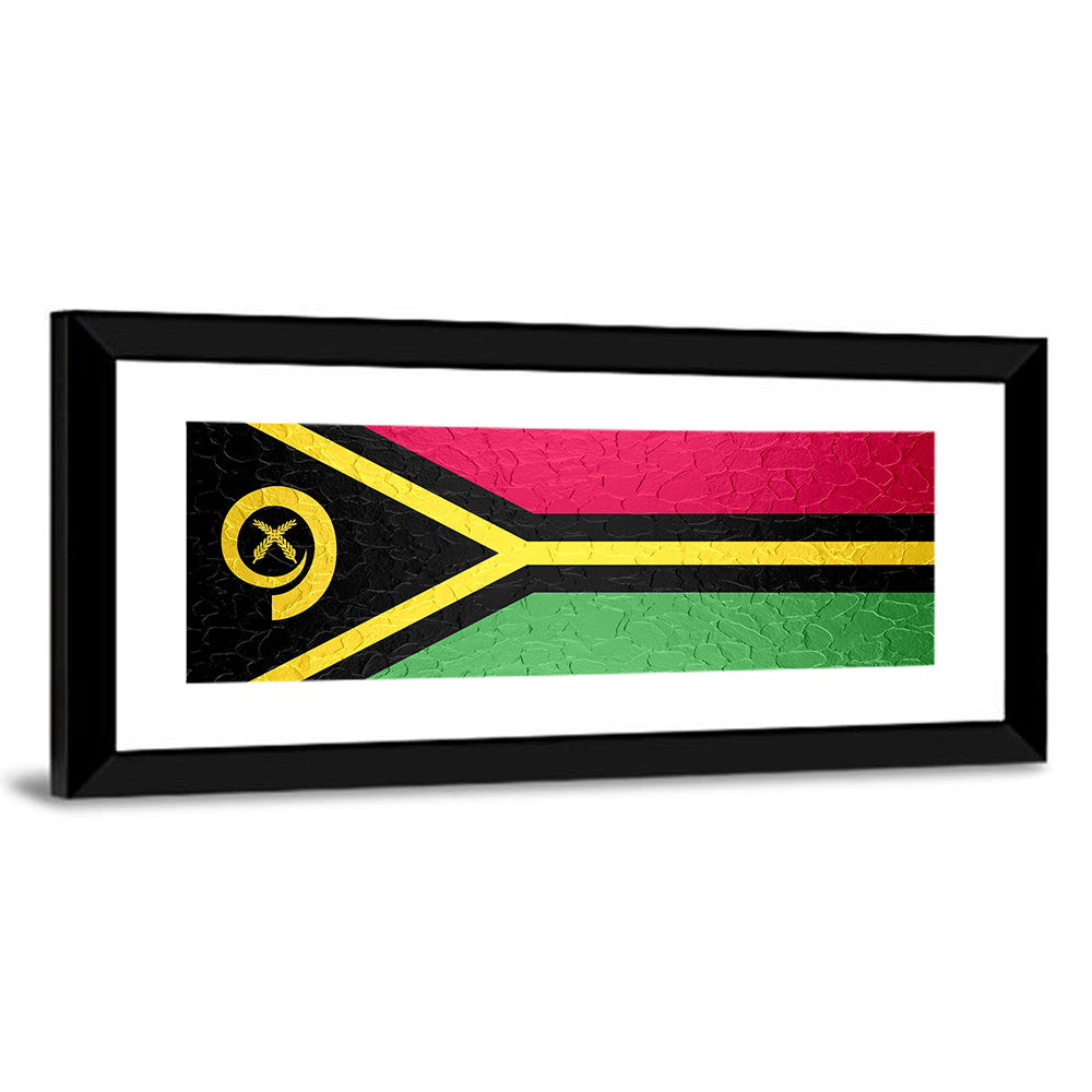 Vanuatu Flag with Boar Tusk Emblem Wall Art